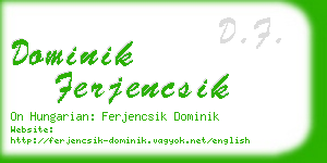 dominik ferjencsik business card